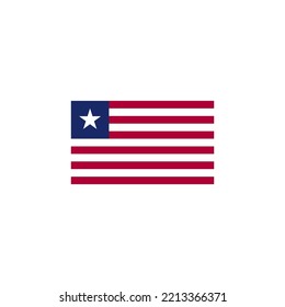 Diseño de estilo plano con la bandera de Liberia. Ilustración vectorial de la bandera de Liberia. aislado de fondo blanco.