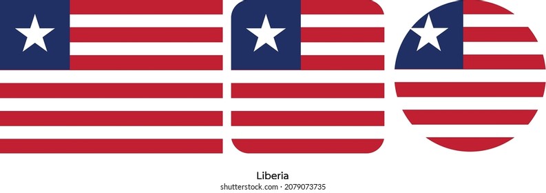 Liberia flag icon set . icons collection