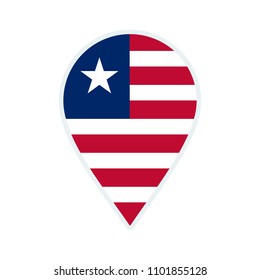 Liberia flag icon. Travel icon. Travel destination of Liberia. Liberia badge. Flag badge.