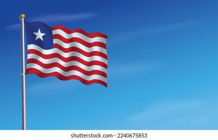 Liberia Flag for Independence Day Background  Vector Illustration