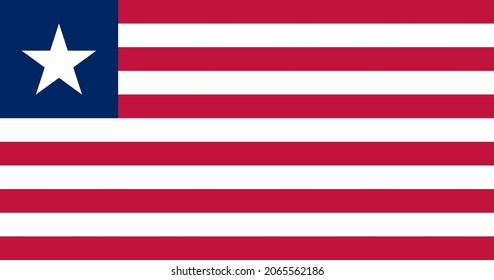 Liberia flag. Official colors. Correct proportion