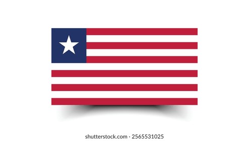 Liberia flag official size and color standards vector illustration