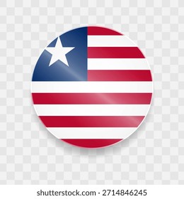 Bandera de Liberia en vidrio brillante de Botón