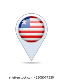 Liberia - Fahnennadel für Karte. Vektorgrafik.
