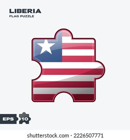 Liberia flag puzzle pieces. vector illustration isolated on a white background