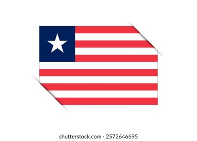 Liberia flag - rectangle colorful flag representing a country cultural identity and heritage. The essence of national pride and unity. Attached by the corners in a paper album