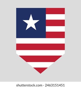 Liberia Flag in Shield Shape Frame