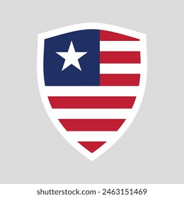 Liberia Flag in Shield Shape Frame