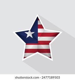Liberia Flag Star Shape Icon