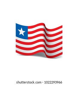 Liberia flag, vector illustration