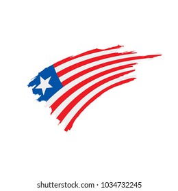 Liberia flag, vector illustration