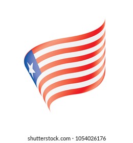 Liberia flag, vector illustration