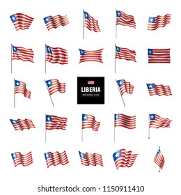 Liberia flag, vector illustration