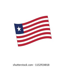 Liberia flag, vector illustration