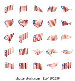 Liberia flag, vector illustration
