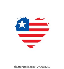 Liberia flag, vector illustration