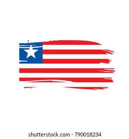 Liberia flag, vector illustration