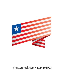 Liberia flag, vector illustration on a white background.