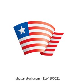 Liberia flag, vector illustration on a white background.