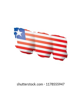 Liberia flag, vector illustration on a white background