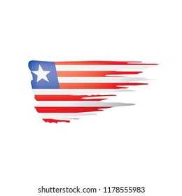 Liberia flag, vector illustration on a white background