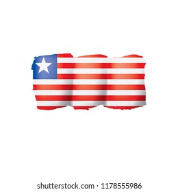 Liberia flag, vector illustration on a white background
