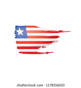 Liberia flag, vector illustration on a white background
