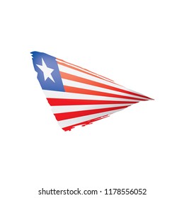 Liberia flag, vector illustration on a white background