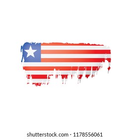 Liberia flag, vector illustration on a white background