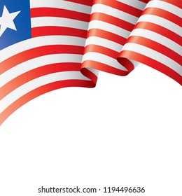 Liberia flag, vector illustration on a white background.