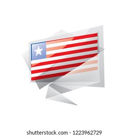 Liberia flag, vector illustration on a white background.