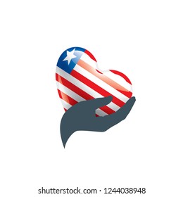 Liberia flag, vector illustration on a white background.