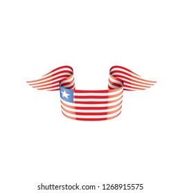 Liberia flag, vector illustration on a white background.