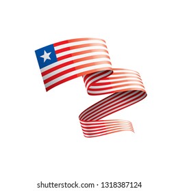 Liberia flag, vector illustration on a white background.