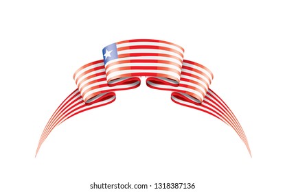 Liberia flag, vector illustration on a white background.