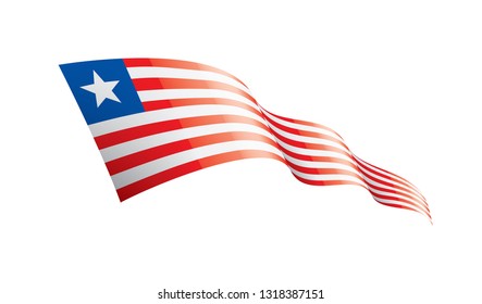 Liberia flag, vector illustration on a white background.