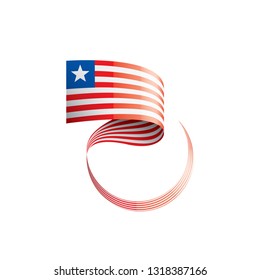 Liberia flag, vector illustration on a white background.