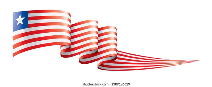 Liberia flag, vector illustration on a white background.