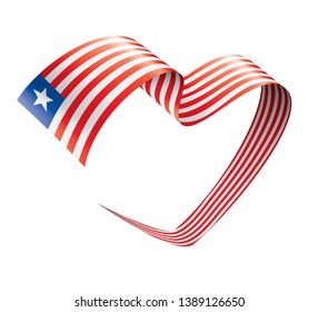 Liberia flag, vector illustration on a white background.