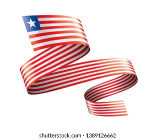Liberia flag, vector illustration on a white background.