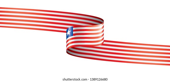 Liberia flag, vector illustration on a white background.