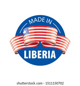 Liberia flag, vector illustration on a white background.