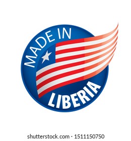 Liberia flag, vector illustration on a white background.