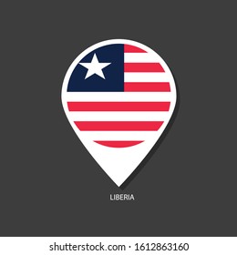 Liberia flag Vector marker with flags.