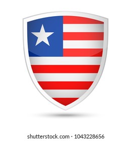 Liberia Flag Vector Shield Icon - Illustration