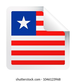 Liberia Flag Vector Square Corner Paper Icon - Illustration