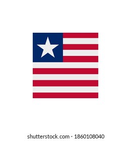 Liberia Flagge Vektorsymbol - Abbildung. Flagge Liberias. Abstraktes Konzept, Symbol, Quadrat, Schaltfläche