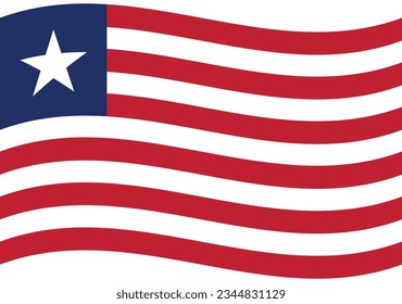 Liberia Flaggenwelle. Liberia Flagge. Flagge Liberias