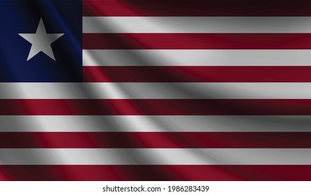 Liberia flag waving. background for patriotic and national design. vector illustration  
