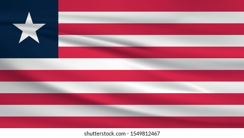 Bandera de Liberia con efecto de ondear
